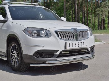 16 549 р. Защита переднего бампера (2 трубыØ42 мм, нержавейка) SLITKOFF  Brilliance V5 (2012-2018)  с доставкой в г. Майкоп. Увеличить фотографию 4