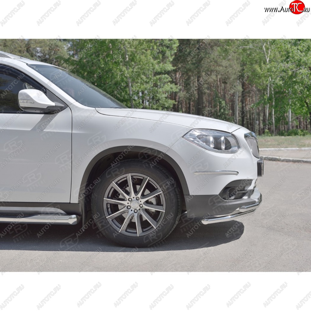 16 549 р. Защита переднего бампера (2 трубыØ42 мм, нержавейка) SLITKOFF  Brilliance V5 (2012-2018)  с доставкой в г. Майкоп