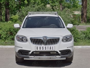 18 999 р. Защита переднего бампера (2 трубыØ63 и 42 мм, нержавейка) SLITKOFF  Brilliance V5 (2012-2018)  с доставкой в г. Майкоп. Увеличить фотографию 3