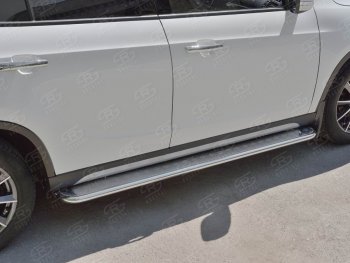 22 999 р. Порожки для ног (Ø42 мм) SLITKOFF Brilliance V5 (2012-2018) (лист - алюминий, профиль - сталь)  с доставкой в г. Майкоп. Увеличить фотографию 2