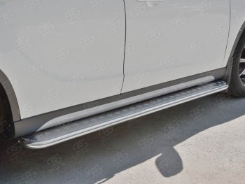 22 999 р. Порожки для ног (Ø42 мм) SLITKOFF Brilliance V5 (2012-2018) (лист - алюминий, профиль - сталь)  с доставкой в г. Майкоп. Увеличить фотографию 3