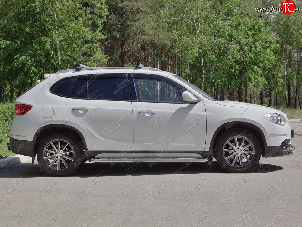 22 999 р. Порожки для ног (Ø42 мм) SLITKOFF Brilliance V5 (2012-2018) (лист - алюминий, профиль - сталь)  с доставкой в г. Майкоп