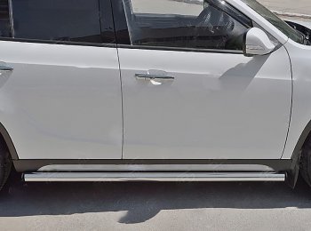 18 799 р. Защита порогов из круглой трубы d63 мм SLITKOFF v2 Brilliance V5 (2012-2018)  с доставкой в г. Майкоп. Увеличить фотографию 2