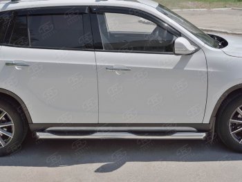 24 549 р. Защита порогов из трубы d76 мм с пластиковыми вставками для ног SLITKOFF v1 Brilliance V5 (2012-2018)  с доставкой в г. Майкоп. Увеличить фотографию 3