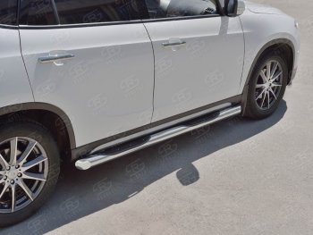 24 549 р. Защита порогов из трубы d76 мм с пластиковыми вставками для ног SLITKOFF v1 Brilliance V5 (2012-2018)  с доставкой в г. Майкоп. Увеличить фотографию 4