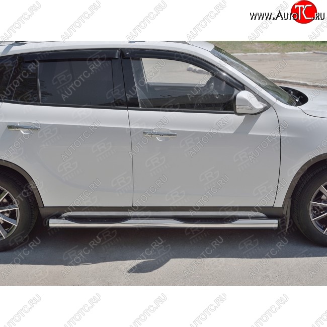 22 549 р. Защита порогов из трубы d76 мм с пластиковыми вставками для ног  SLITKOFF v2 Brilliance V5 (2012-2018)  с доставкой в г. Майкоп