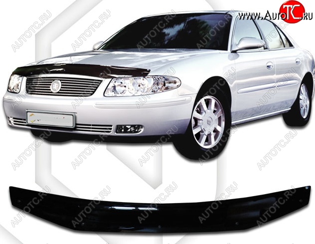 2 079 р. Дефлектор капота CA-Plastic  Buick Regal (2005-2008) (Classic черный, Без надписи)  с доставкой в г. Майкоп