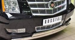 19 999 р. Защита переднего бампера (2 трубыØ75х42 мм, нержавейка) Russtal Cadillac Escalade GMT926 джип 5 дв. короткая база (2006-2014)  с доставкой в г. Майкоп. Увеличить фотографию 2