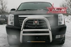 28 169 р. Защита переднего бампера Souz-96 (d76) Cadillac Escalade GMT926 джип 5 дв. короткая база (2006-2014)  с доставкой в г. Майкоп. Увеличить фотографию 2