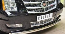 16 299 р. Одинарная защита переднего бампера диаметром 76 мм SLITKOFF Cadillac Escalade GMT926 джип 5 дв. короткая база (2006-2014)  с доставкой в г. Майкоп. Увеличить фотографию 3