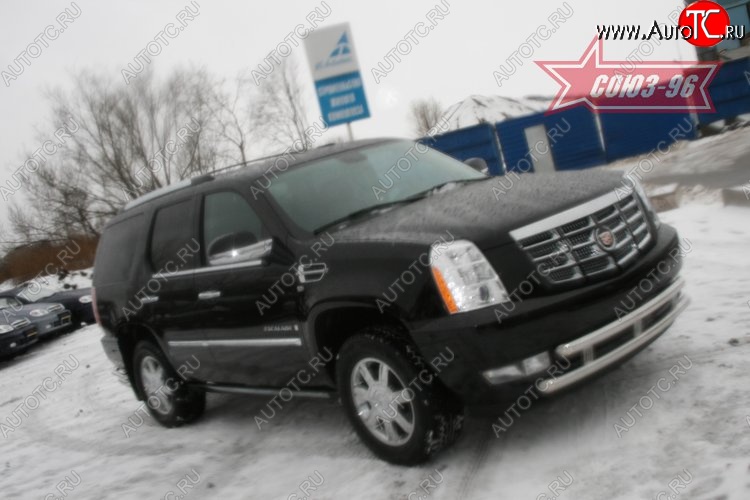 19 439 р. Защита переднего бампера двойная Souz-96 (d460/60) Cadillac Escalade GMT926 джип 5 дв. короткая база (2006-2014)  с доставкой в г. Майкоп