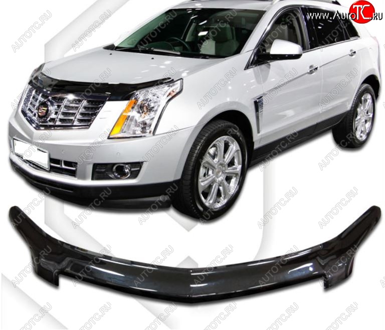 2 399 р. Дефлектор капота CA-Plastiс  Cadillac SRX (2010-2012) дорестайлинг (Classic черный, Без надписи)  с доставкой в г. Майкоп