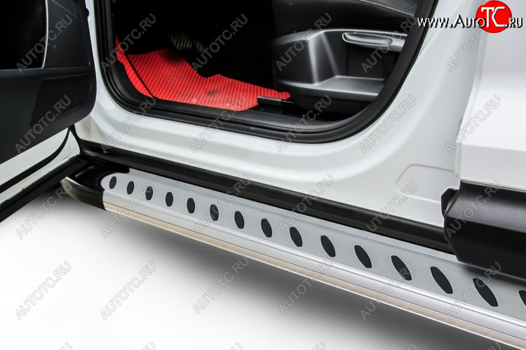 17 399 р. Пороги алюминиевые Slitkoff  Changan CS35 Plus (2018-2022) дорестайлинг (Prestige Silver)  с доставкой в г. Майкоп