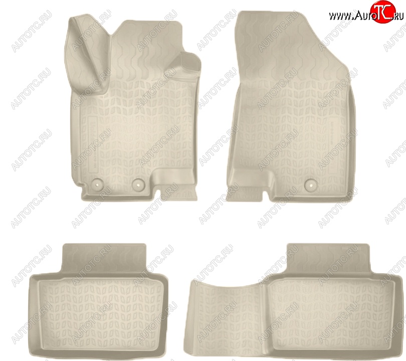 2 599 р. Коврики салонные Noplast (3D)  Changan CS35 Plus (2018-2022) дорестайлинг (Бежевые)  с доставкой в г. Майкоп