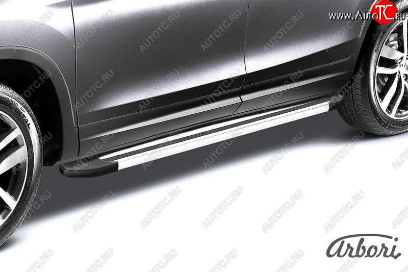 11 519 р. Порожки для ног Arbori Luxe Silver Chery Tiggo T11 рестайлинг (2013-2016)  с доставкой в г. Майкоп
