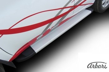 10 619 р. Порожки для ног Arbori Optima Silver Chery Tiggo T11 рестайлинг (2013-2016)  с доставкой в г. Майкоп. Увеличить фотографию 2