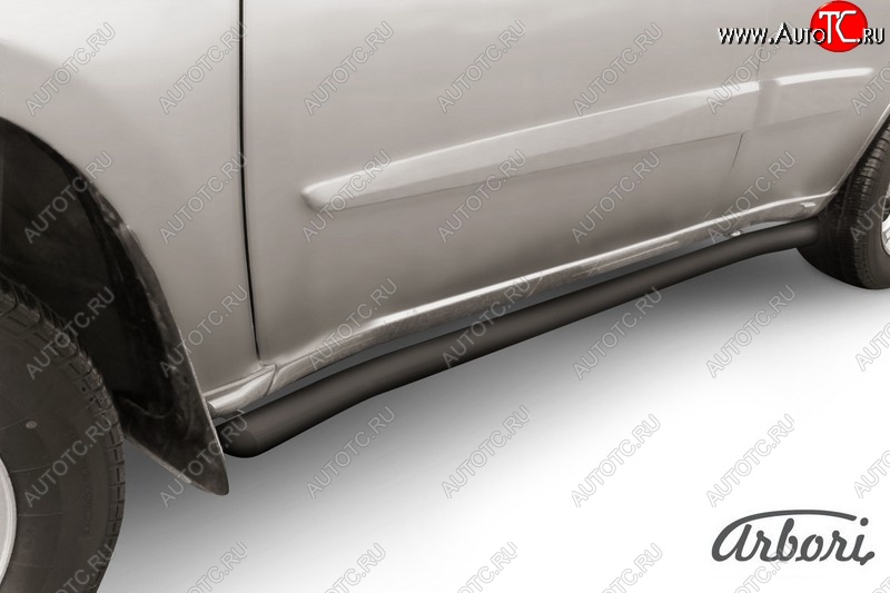 6 749 р. Защита штатных порогов Arbori (черная, с гибами, d57 mm) Chery Tiggo T11 рестайлинг (2013-2016)  с доставкой в г. Майкоп