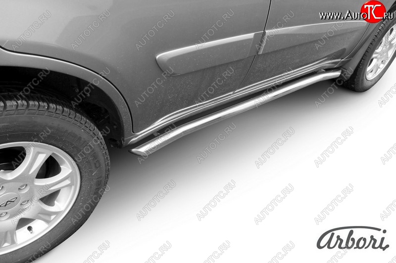 12 869 р. Защита штатных порогов Arbori (легированная сталь, с гибами, d76 mm). Chery Tiggo T11 рестайлинг (2013-2016)  с доставкой в г. Майкоп