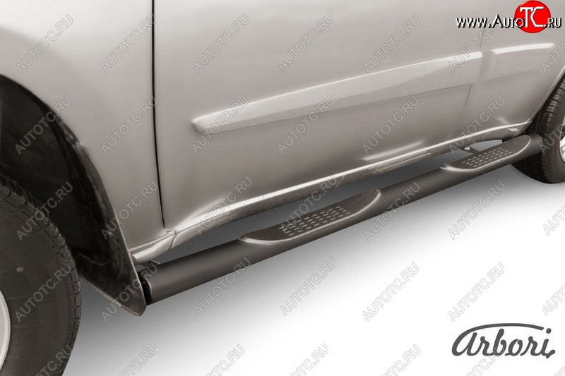 13 699 р. Защита штатных порогов Arbori (с проступью, черная, d76 mm). Chery Tiggo T11 рестайлинг (2013-2016)  с доставкой в г. Майкоп