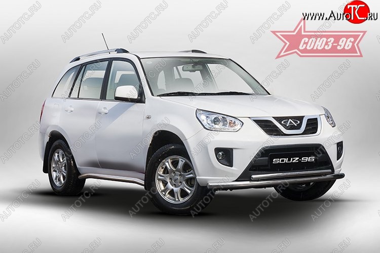 15 254 р. Защита переднего бампера одинарная Souz-96 (d60/42) Chery Tiggo T11 рестайлинг (2013-2016)  с доставкой в г. Майкоп