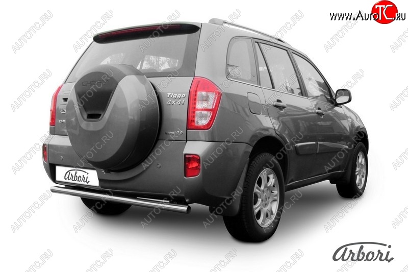 7 739 р. Защита заднего бампера Arbori (легированная сталь, 1 труба d57 mm). Chery Tiggo T11 рестайлинг (2013-2016)  с доставкой в г. Майкоп