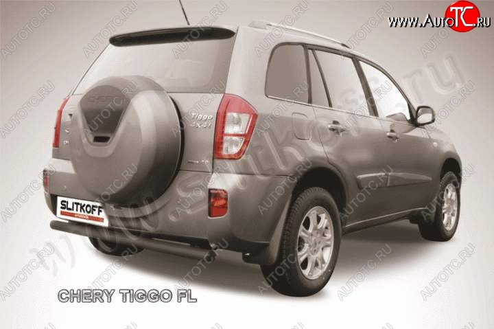 5 849 р. Защита заднего бампера из трубы d76 Slitkoff  Chery Tiggo T11 (2013-2016) рестайлинг (Цвет: серебристый)  с доставкой в г. Майкоп