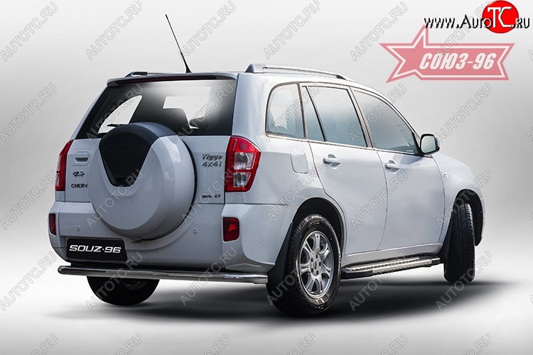 11 339 р. Защита заднего бампера из длинной трубы d60 Souz-96 Chery Tiggo T11 рестайлинг (2013-2016)  с доставкой в г. Майкоп