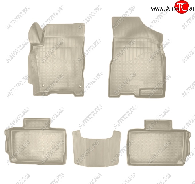 2 899 р. Коврики салонные Noplast (3D)  Chery Tiggo 2 (2017-2025) (Бежевые)  с доставкой в г. Майкоп