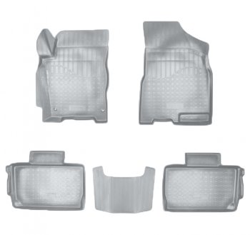 Коврики салонные Noplast (3D) Chery Tiggo 2 (2017-2025) (Серые)