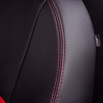 9 449 р. Чехлы для сидений Lord Autofashion Турин (экокожа, спинка 60/40, 3 Г-образных подголовника)  Chery Tiggo 2 - Tiggo 3x (Чёрный, вставка красная)  с доставкой в г. Майкоп. Увеличить фотографию 5