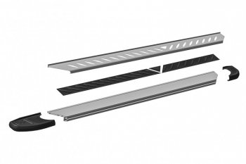 16 999 р. Пороги алюминиевые Slitkoff  Chery Tiggo 3 (2014-2020) (Elite Silver)  с доставкой в г. Майкоп. Увеличить фотографию 4