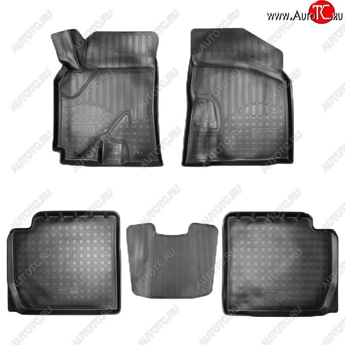 2 649 р. Коврики салонные Noplast (3D)  Chery Tiggo 3 (2014-2020) (Черные)  с доставкой в г. Майкоп