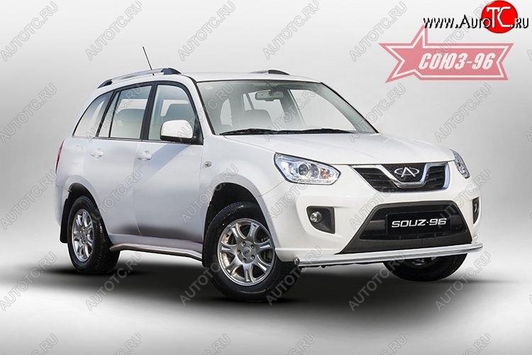12 239 р. Защита переднего бампера одинарная Souz-96 (d60) Chery Tiggo T11 рестайлинг (2013-2016)  с доставкой в г. Майкоп