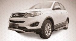 Фигурная защита переднего бампера диаметром 57 мм Slitkoff Chery Tiggo 5  (T21) (2014-2017) дорестайлинг