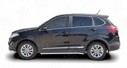 52 949 р. Защита порогов из круглой трубы диаметром 63 мм Russtal Chery Tiggo 5 (T21) дорестайлинг (2014-2017) (Защита порогов с со скосами на торцах (вариант 1))  с доставкой в г. Майкоп. Увеличить фотографию 3