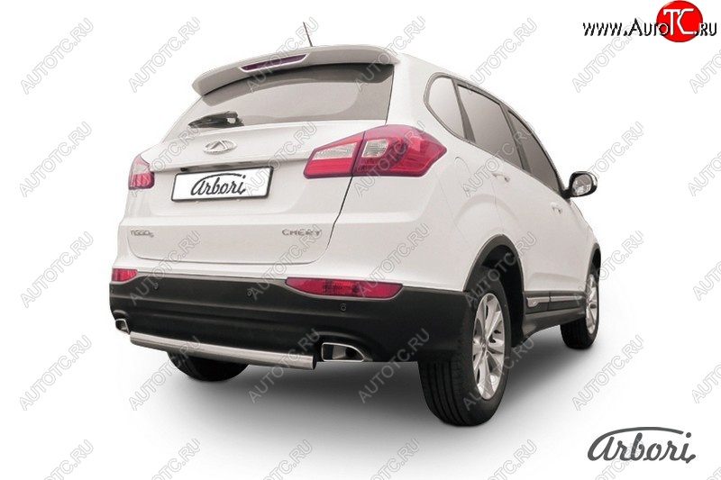7 181 р. Защита заднего бампера Arbori (легированная сталь, 1 труба d57 mm). Chery Tiggo 5 (T21) дорестайлинг (2014-2017)  с доставкой в г. Майкоп