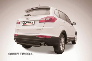 Защита заднего бампера d57 Slitkoff Chery Tiggo 5  (T21) (2014-2017) дорестайлинг