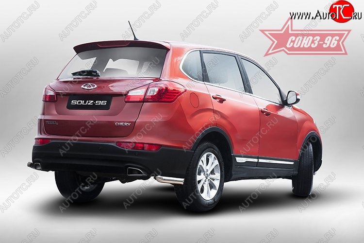 10 439 р. Защита заднего бампера из боковых уголков (d60) Souz-96 Chery Tiggo 5 (T21) дорестайлинг (2014-2017)  с доставкой в г. Майкоп