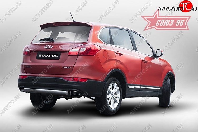 12 149 р. Защита заднего бампера Souz-96 (овал 75х42) Chery Tiggo 5 (T21) дорестайлинг (2014-2017)  с доставкой в г. Майкоп