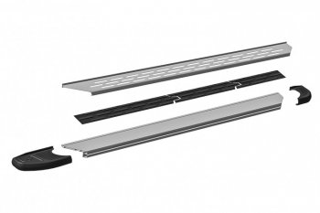 17 399 р. Пороги алюминиевые Slitkoff  Chery Tiggo 5  (T21) (2014-2017) дорестайлинг (Premium Silver)  с доставкой в г. Майкоп. Увеличить фотографию 2
