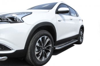17 899 р. Защита порогов Slitkoff (Ø 57 мм, с листом)  Chery Tiggo 7 (2016-2020)  с доставкой в г. Майкоп. Увеличить фотографию 3