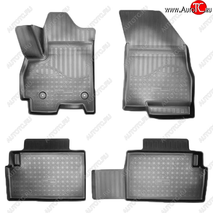 2 649 р. Коврики салонные Noplast (3D)  Chery Tiggo 7 (2016-2020) (Черные)  с доставкой в г. Майкоп