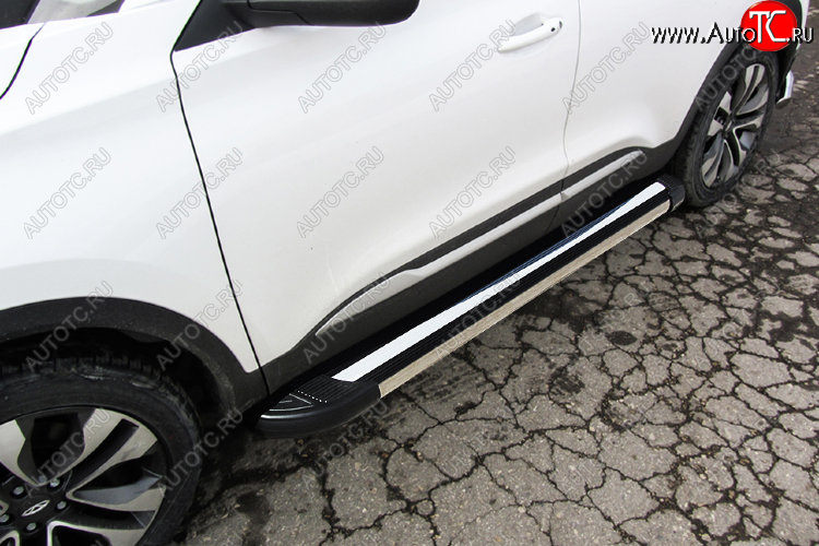 11 189 р. Пороги алюминиевые Luxe Black 1700 черные на  Chery Tiggo 4 (2018-2023) 1-ый рестайлинг (Luxe Black)  с доставкой в г. Майкоп