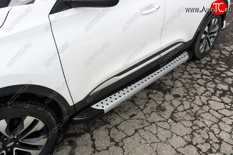 17 399 р. Пороги алюминиевые Slitkoff  Chery Tiggo 4 (2018-2023) 1-ый рестайлинг (Standart Silver)  с доставкой в г. Майкоп