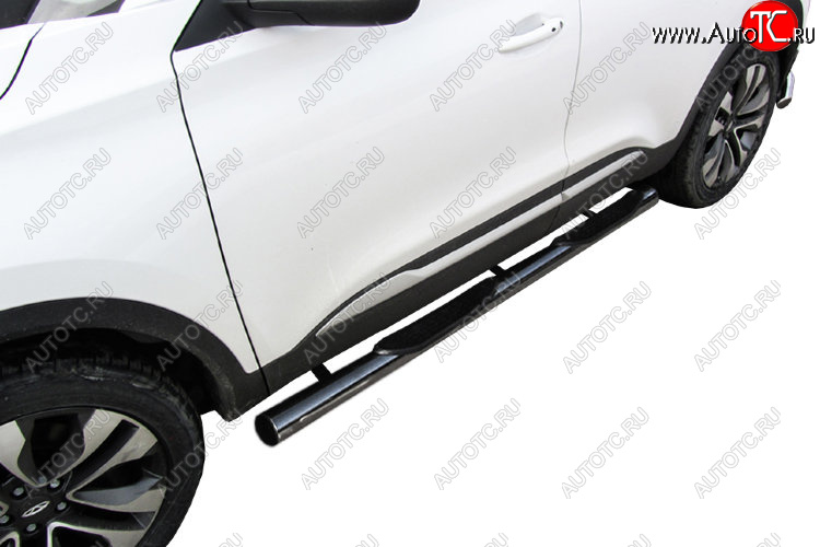 17 899 р. Защита порогов Slitkoff (Ø 76 мм, с проступями)  Chery Tiggo 4 (2018-2023) 1-ый рестайлинг (Полированная нержавейка)  с доставкой в г. Майкоп