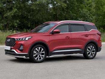 14 549 р. Защита переднего бампера (Ø63 мм, нержавейка) SLITKOFF  Chery Tiggo 7 PRO (2019-2025)  с доставкой в г. Майкоп. Увеличить фотографию 3