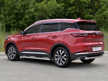 13 999 р. Защита заднего бампера (Ø63 мм, дуга, нержавейка) SLITKOFF  Chery Tiggo 7 PRO (2019-2025)  с доставкой в г. Майкоп. Увеличить фотографию 3