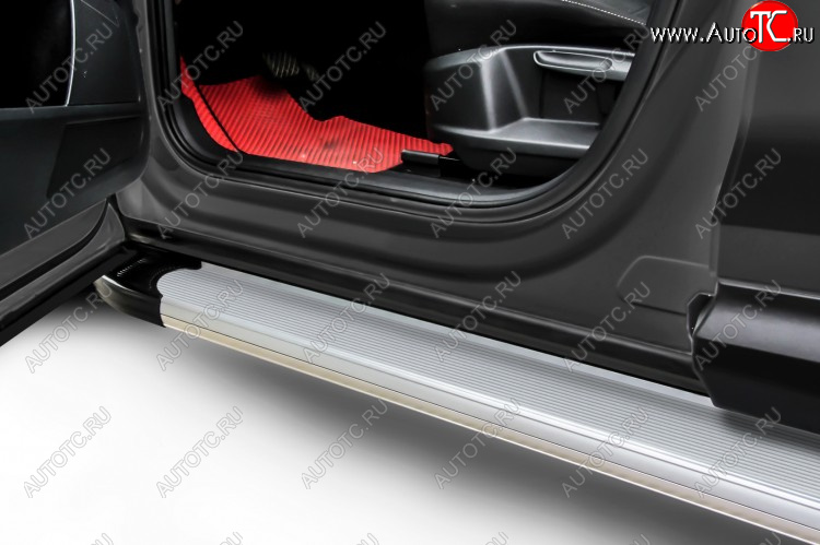 13 349 р. Пороги алюминиевые Slitkoff  Chery Tiggo 7 PRO (2019-2025) (Optima Silver)  с доставкой в г. Майкоп