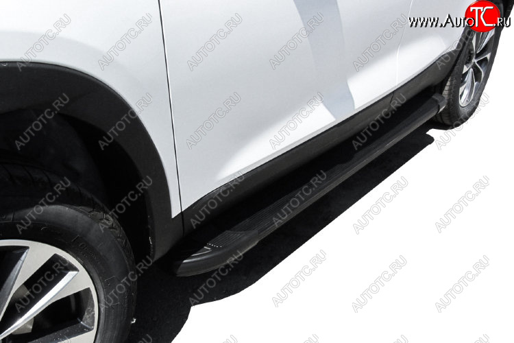 13 349 р. Пороги алюминиевые Slitkoff  Chery Tiggo 7 - Tiggo 7 PRO (Optima Black )  с доставкой в г. Майкоп