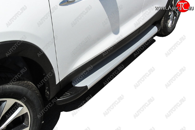13 349 р. Пороги алюминиевые Slitkoff  Chery Tiggo 7 - Tiggo 7 PRO (Optima Silver)  с доставкой в г. Майкоп